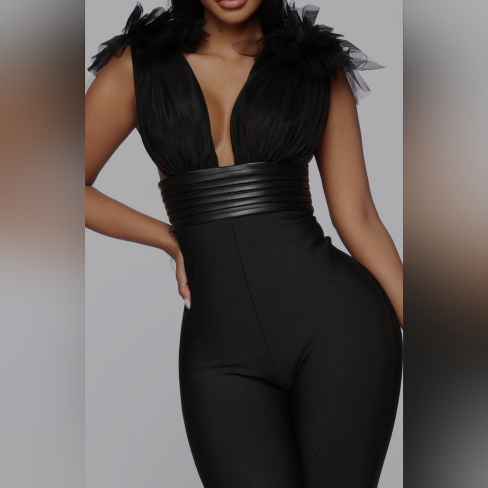 Fashion Nova Editorial Bandage Jumpsuit